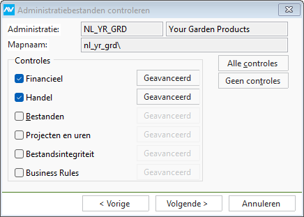 controleren administratie venster 2