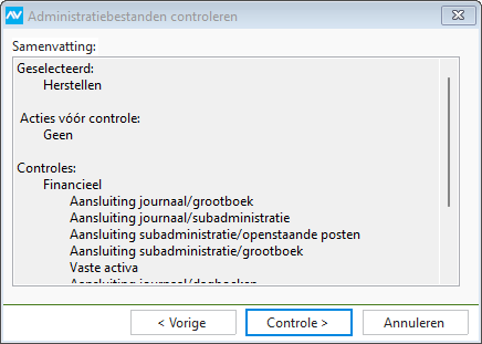 controleren administratie venster 3