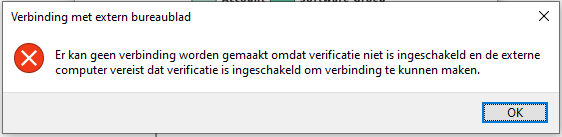 Melding 2 Verificatie niet ingeschakeld