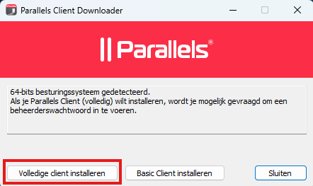 Install Full Client screenshot