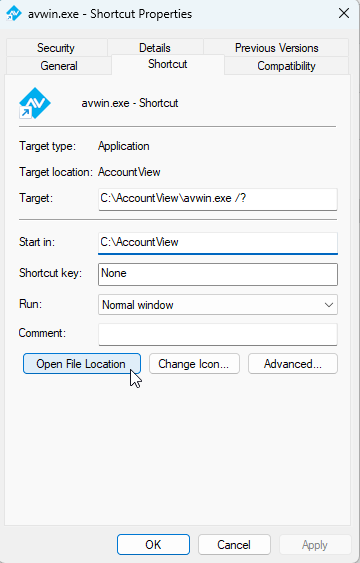 av-sup avwin opstartparameters
