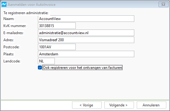 av-sup aanmelden autoinvoice  9
