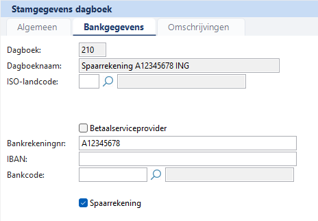 stamgegevens bankboek