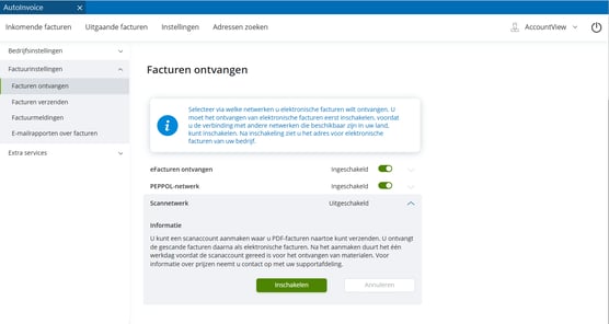 av-sup starten AUINV AV scanservice aanzetten